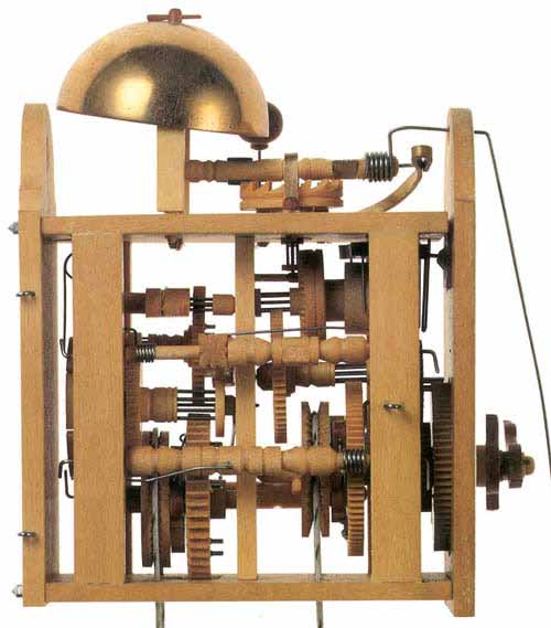 World’s Smallest Wooden Clock with Wooden Gears Da Vinci 